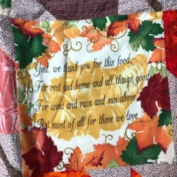 Handmade Fall Theme Lap Quilt 40x57 EUC